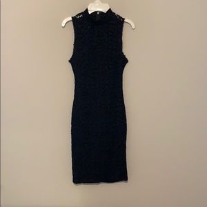 Black high neck dress